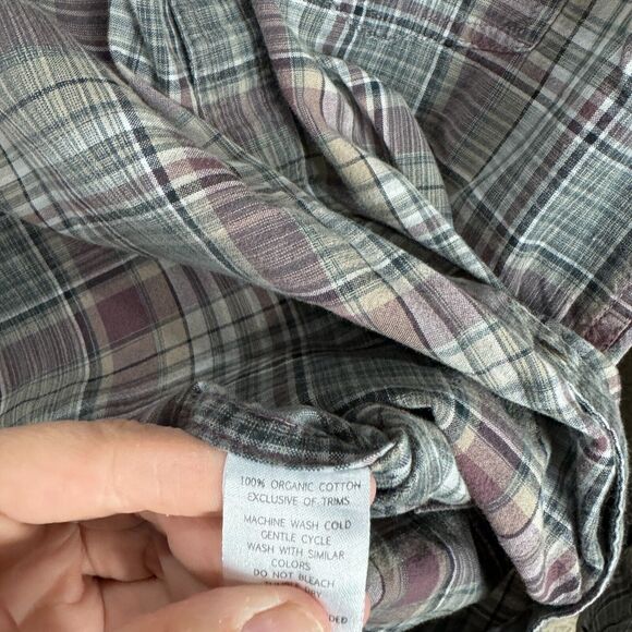 Toad&Co Shirt Mens Size Medium M Gray Plaid Flannel Long Sleeve Organic Cotton - Picture 10 of 13